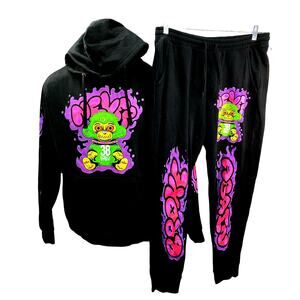 Never Broke Again Matching Sweat pants and Hoodie Monkey size Medium